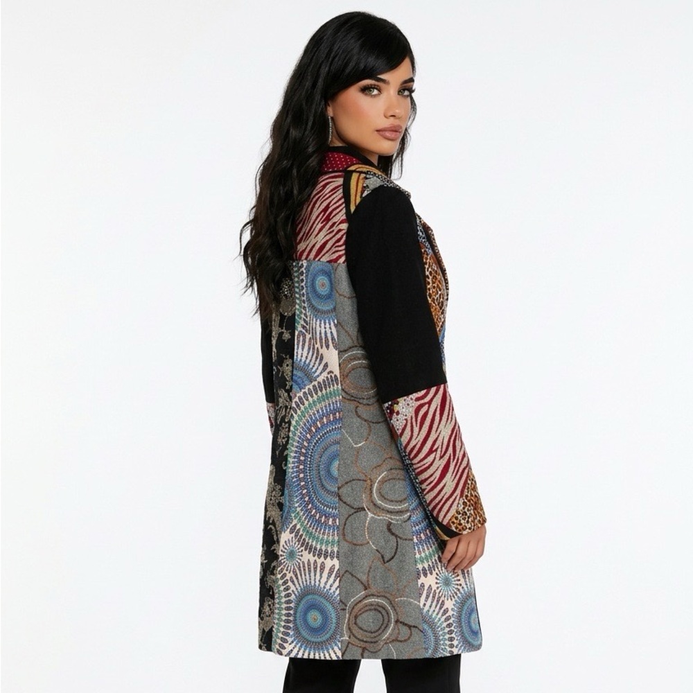 Adore Patchwork Print Jacket Size Small Boho Chic… - image 4